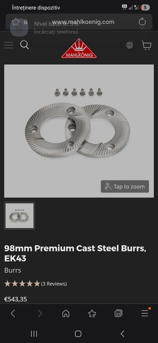 Mahlkonig Ek 43 burrs - Image 1