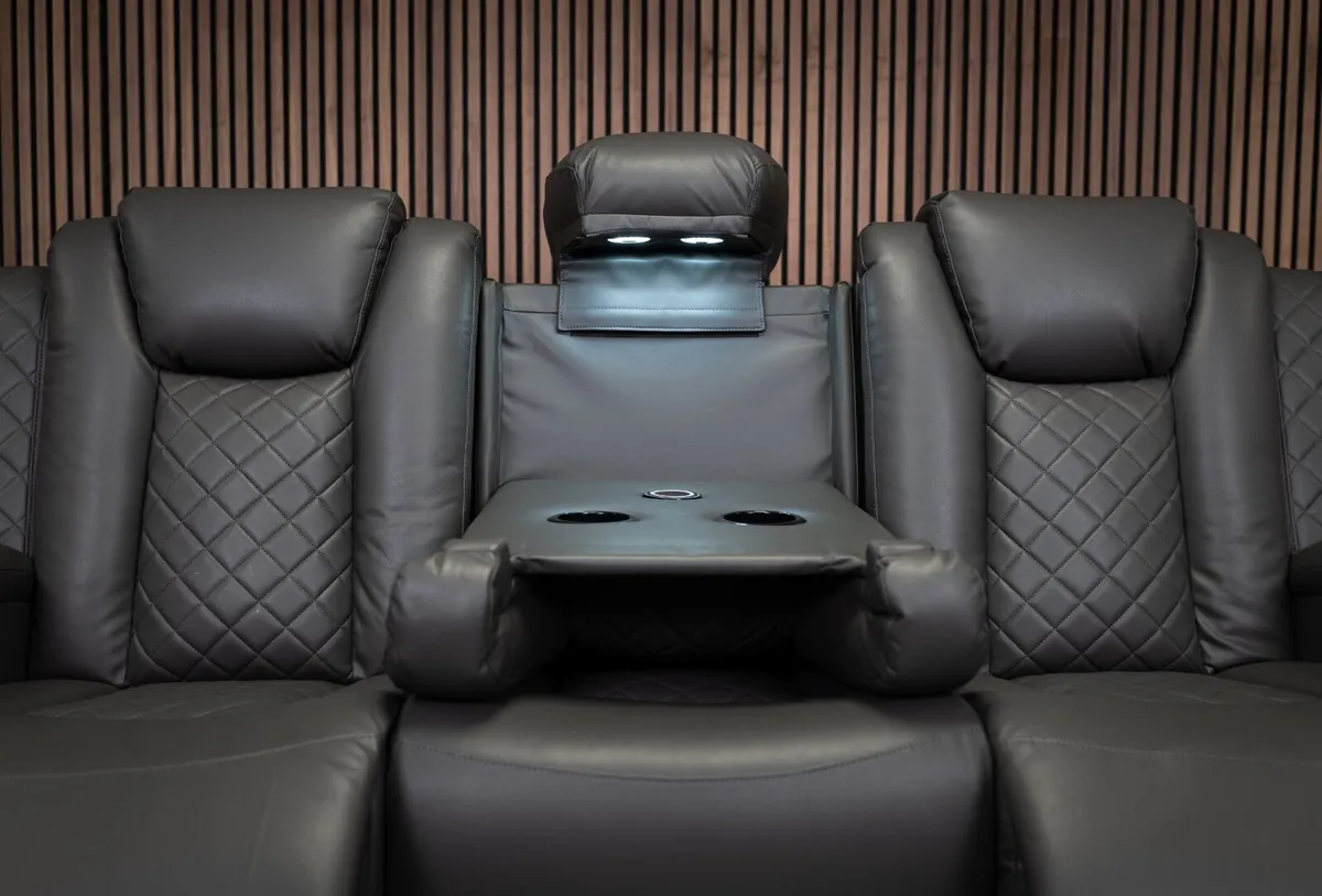 Ashbyrne Dark Grey Electric Leather Recliner Sofa - Image 4