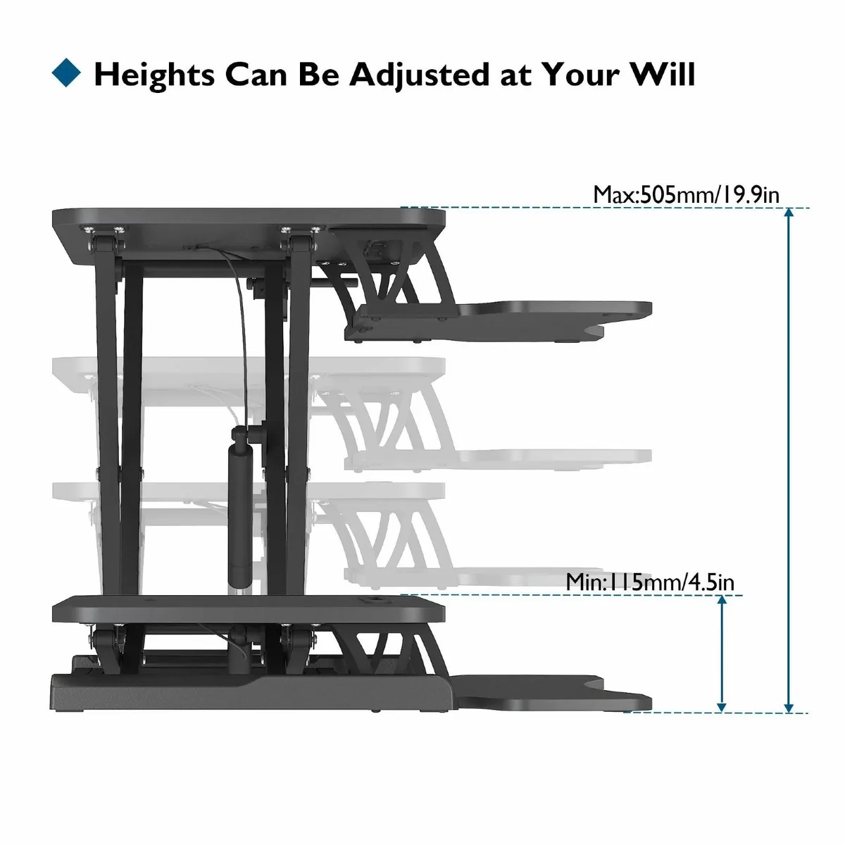 Standing Desk Converter 32in/80cm Height-Adjustabl - Image 3