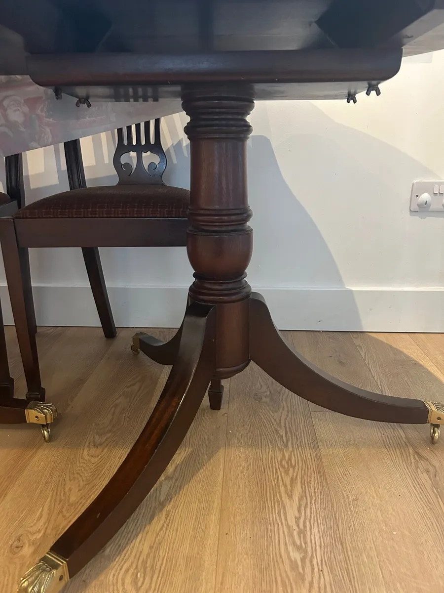 Solid Mahogany Dining Table & 6 Chairs - Image 2