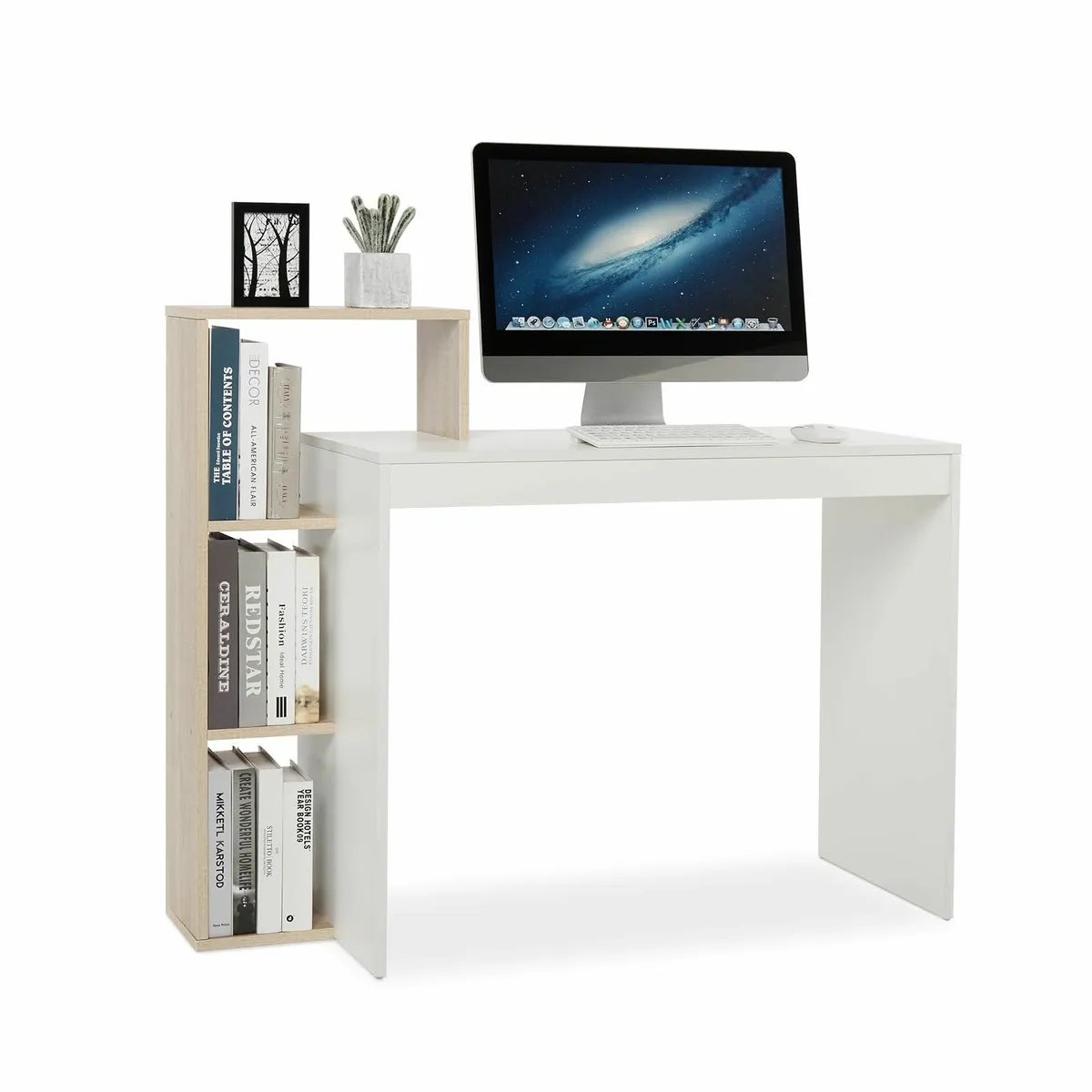 Compact Computer Desk with 3 Storage Shelves - Image 1