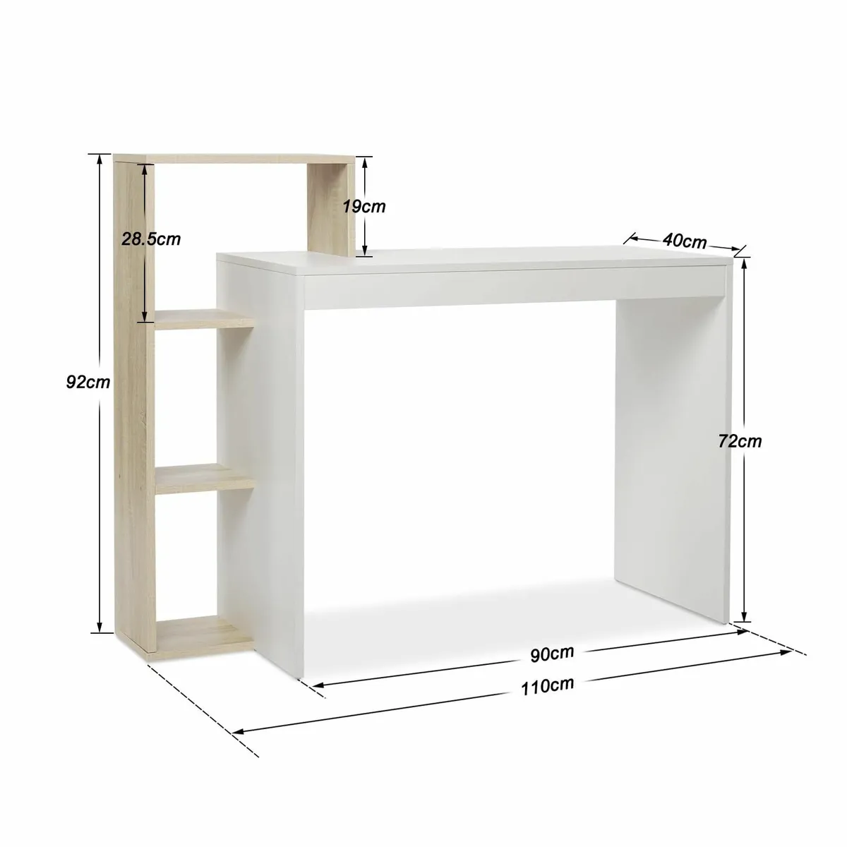 Compact Computer Desk with 3 Storage Shelves - Image 3