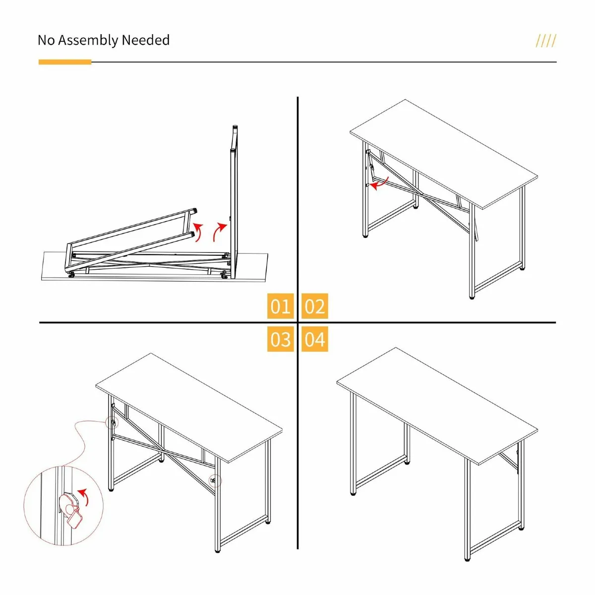 Folding Computer Desk 120 cm Writing Gaming - Image 4