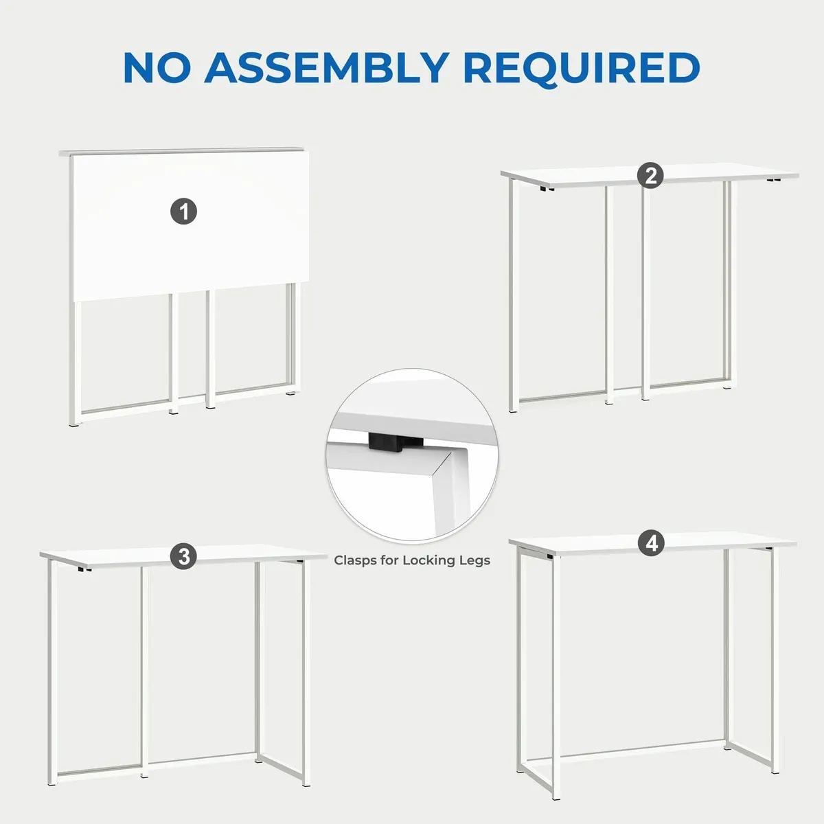 Compact Folding Desk No Assembly Required - Image 4