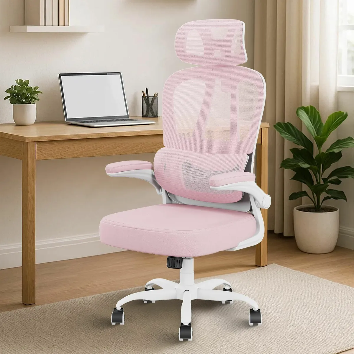 Pink Office Chair Ergonomic Comfy Desk Computer - Image 2