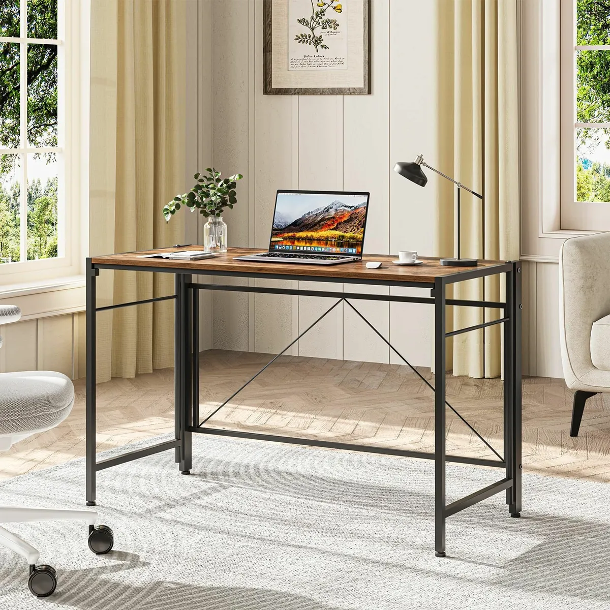 Folding Desk 110 x 50cm Writing Computer Foldable - Image 1