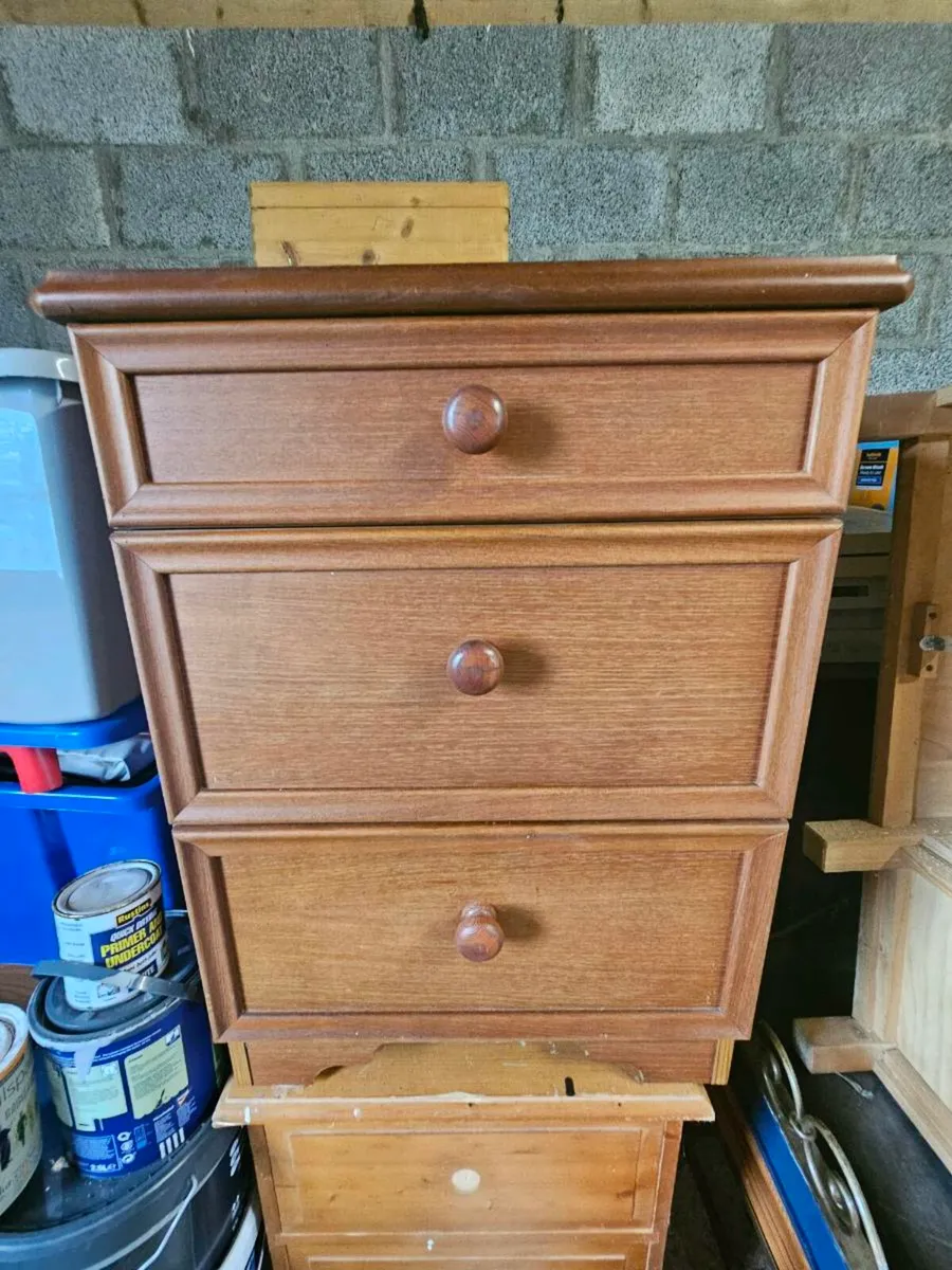 Bed side locker solid wood - Image 1