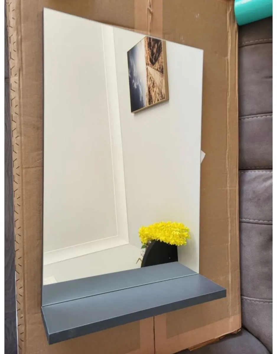 Bathroom mirror with shelf - Image 1