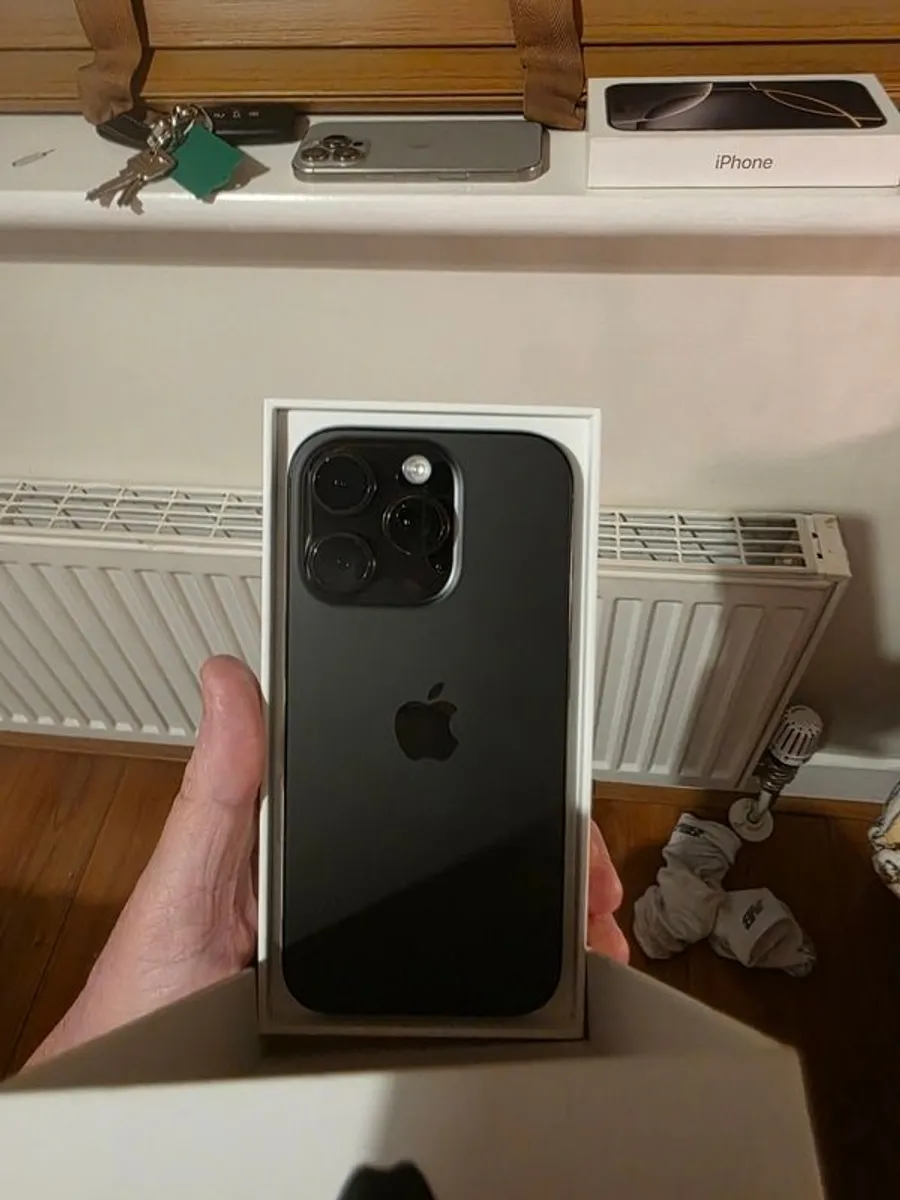 IPhone 16 Pro Black Titanium 128gb Sim Free BH 94 my son's phone selling due to upgrade phone is perfect screen has micro scratches hence price. - Image 1