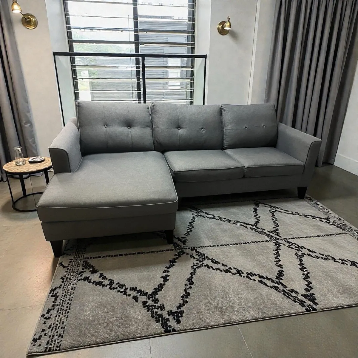 Grey corner sofa set - Image 1