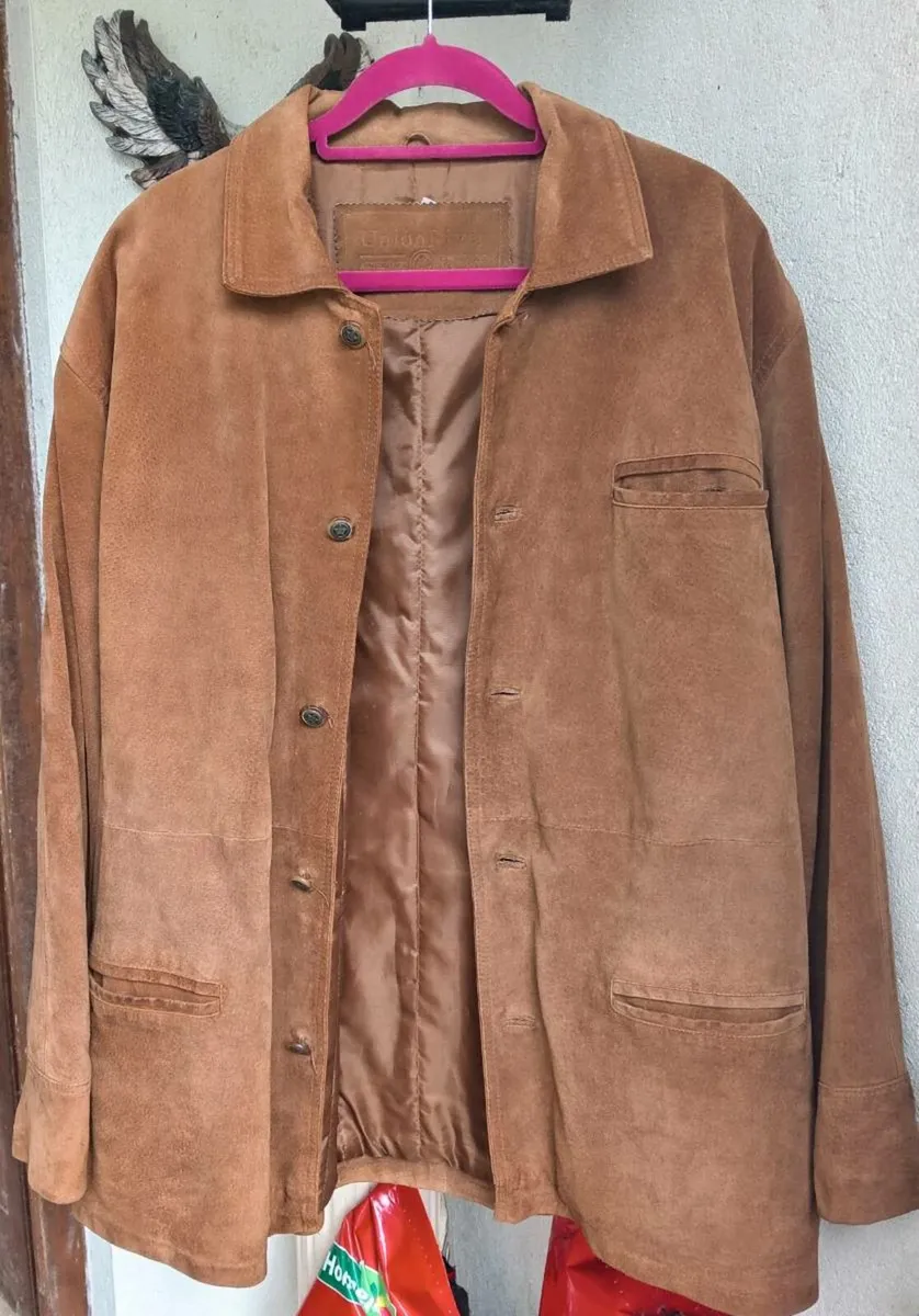 Union River Vintage Large Leather Suede Jacket - Image 1