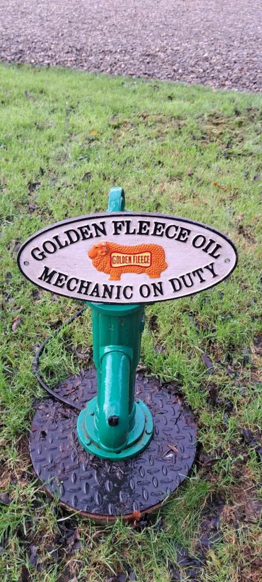 Large  golden flece cast iron sign