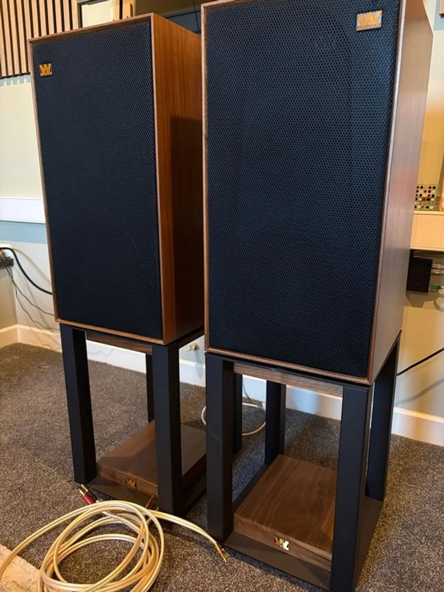 Wharfedale Linton's (Walnut) with Stands & Cables - Image 3
