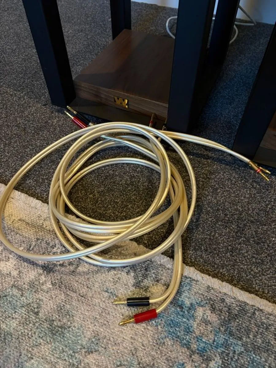 Wharfedale Linton's (Walnut) with Stands & Cables - Image 4