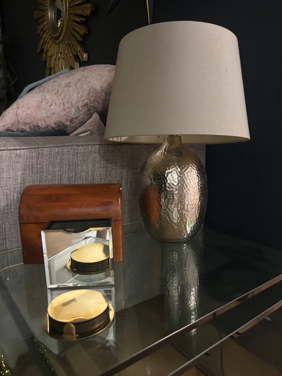 Laura Ashley Hammered Silver Pewter Lamp base - Image 1