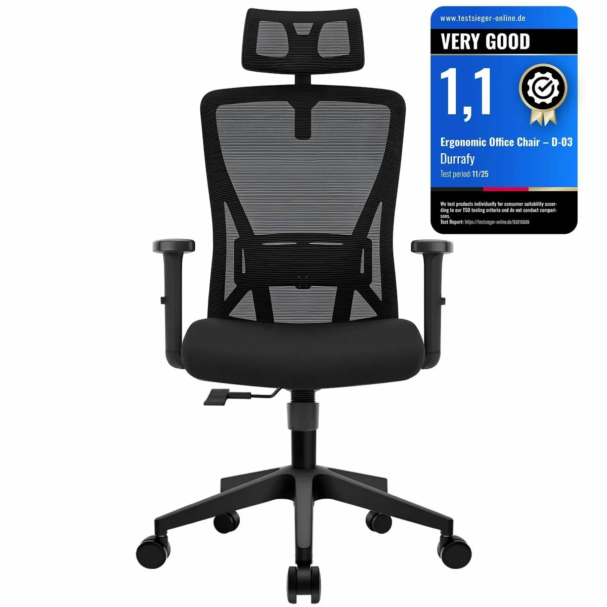 Office Chair Ergonomic with Adjustable Armrests - Image 1