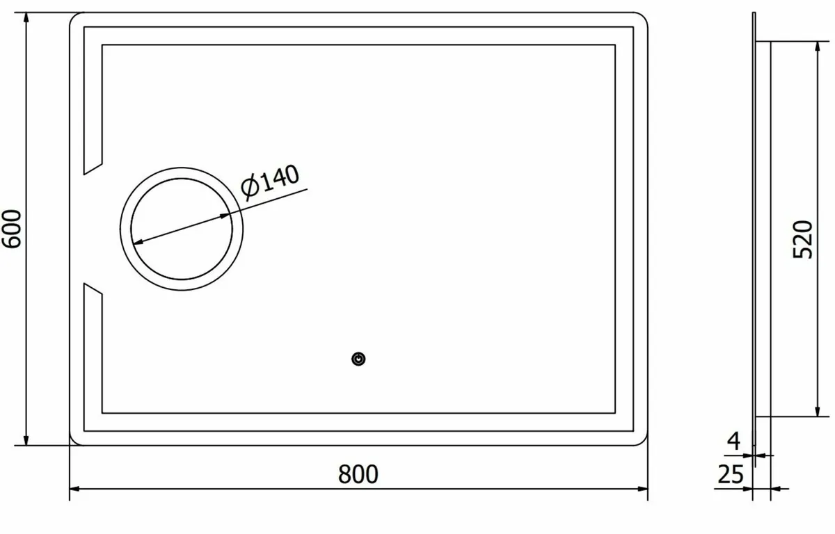 LED Bathroom Mirror 80x60cm - Image 3