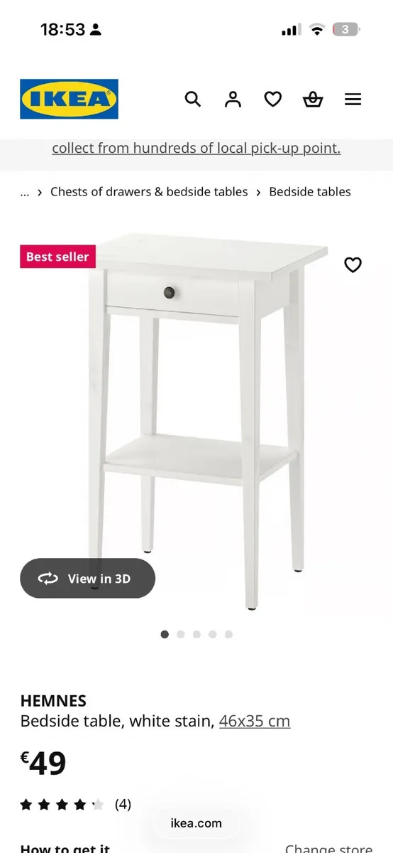 2 IKEA Bedside tables