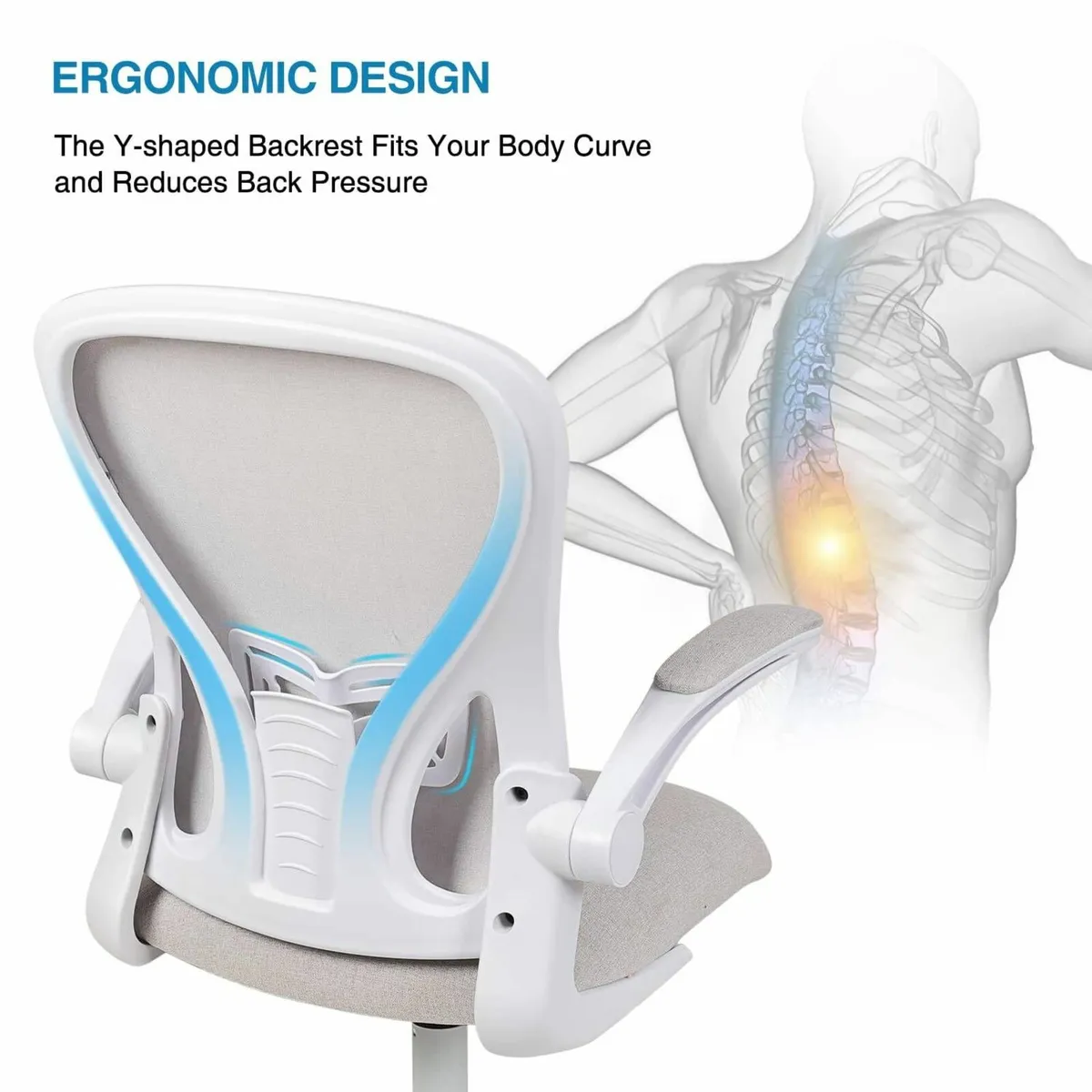 Home Office Desk Chair Ergonomic Computer with - Image 4