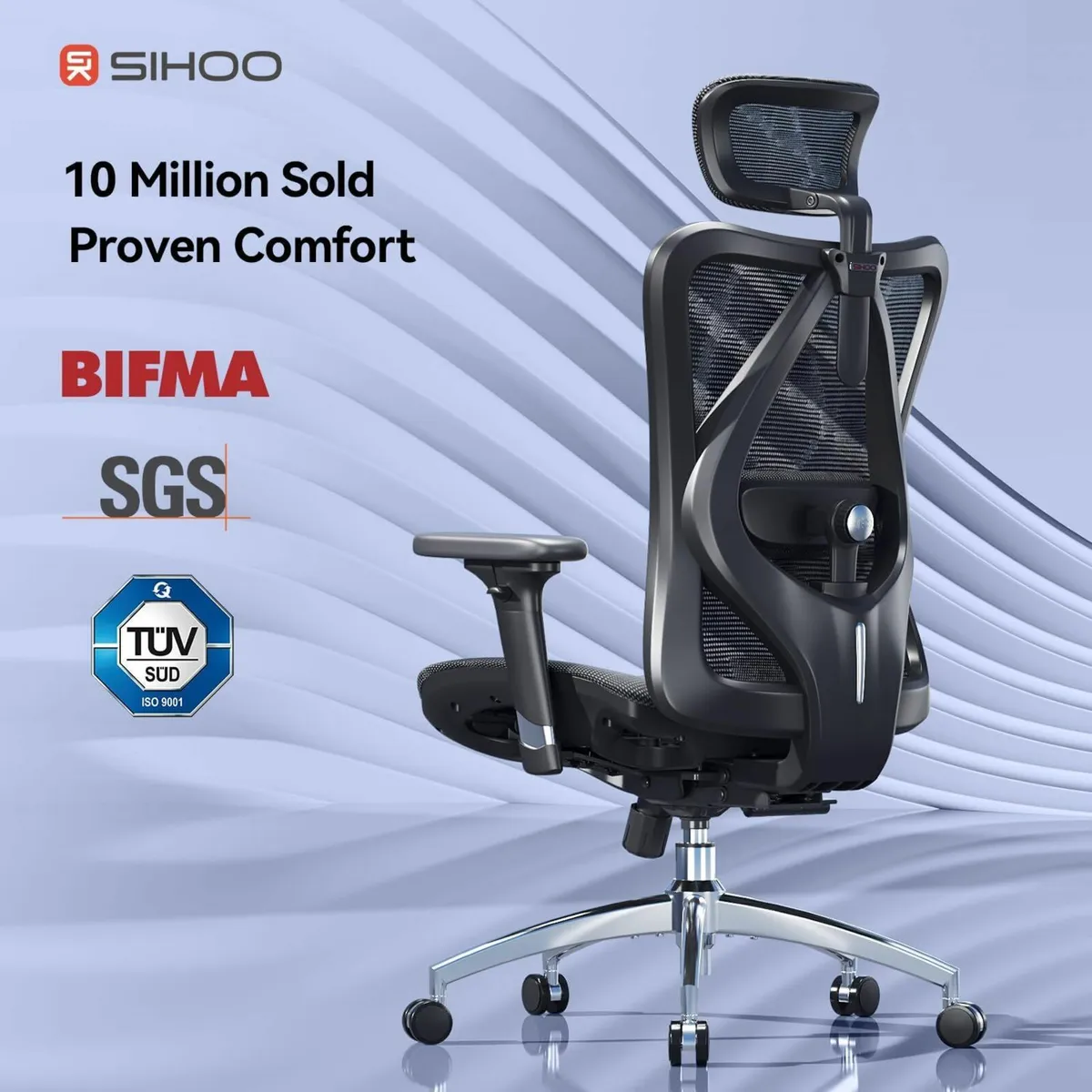 Ergonomic Office Chair Mesh Desk with Adjustable - Image 4