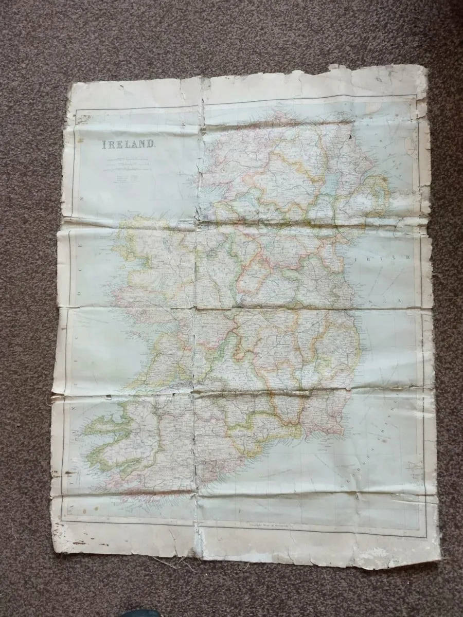 Antique 1890's Map of Ireland - Image 1