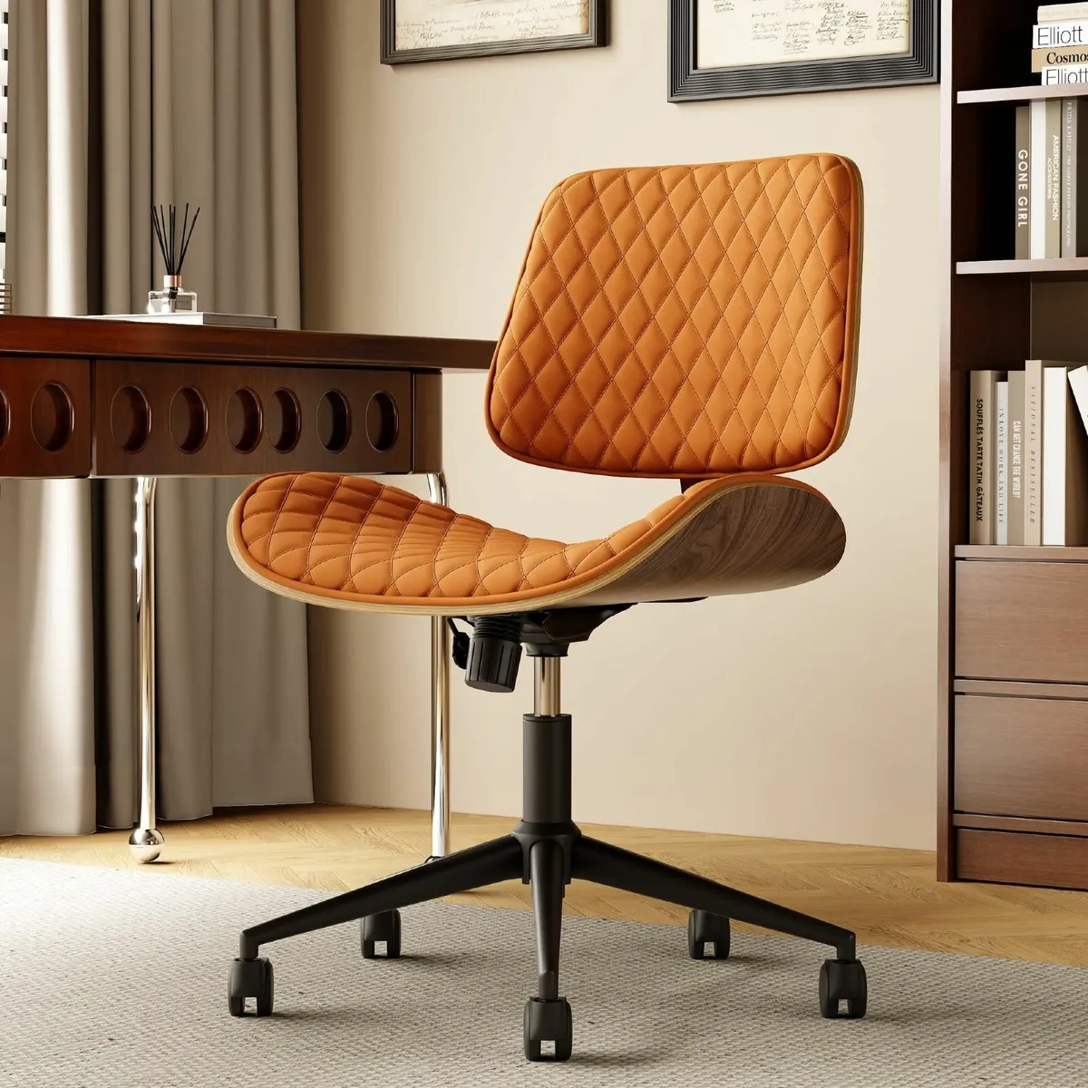 Home Office Desk Chair with Wheels Adjustable - Image 1