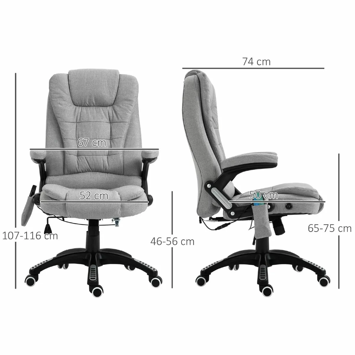 Office Chair Ergonomic Desk with 6-Point Massage - Image 3
