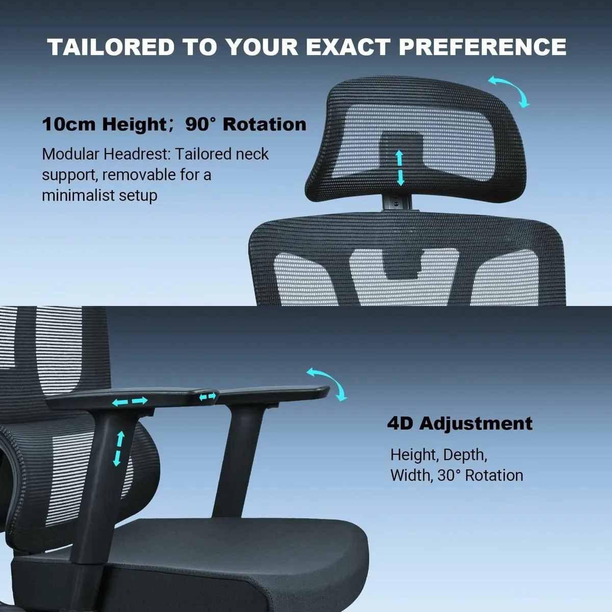 Ergonomic Office Chair - 4D Armrests 4 Recline - Image 4