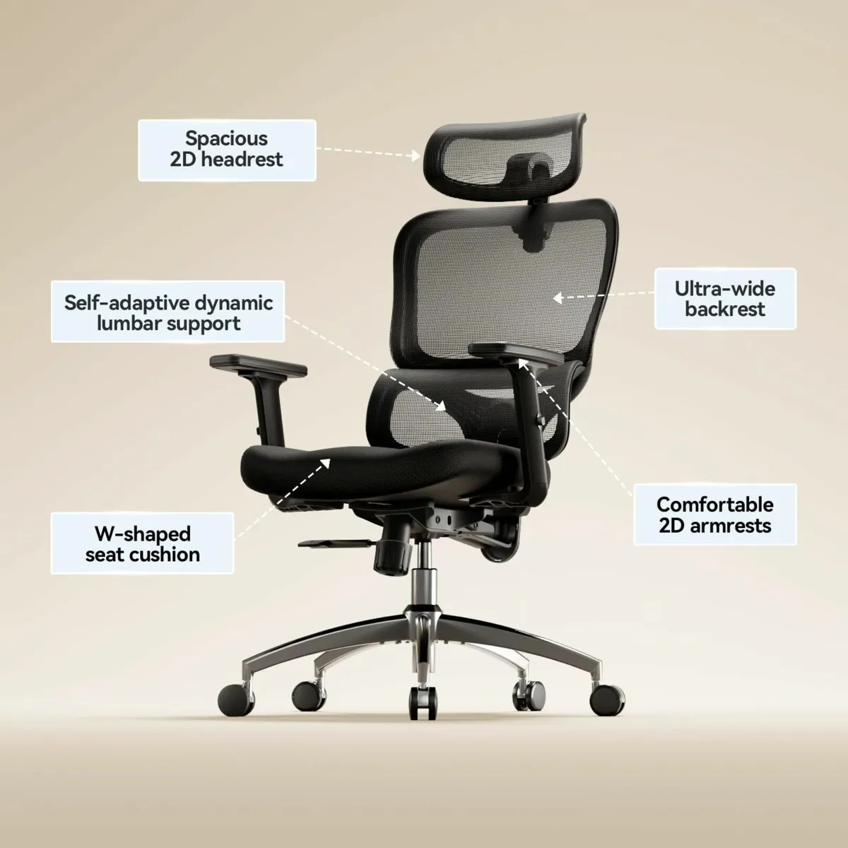 Ergonomic Office Chair - Adjustable Desk with 3D - Image 3