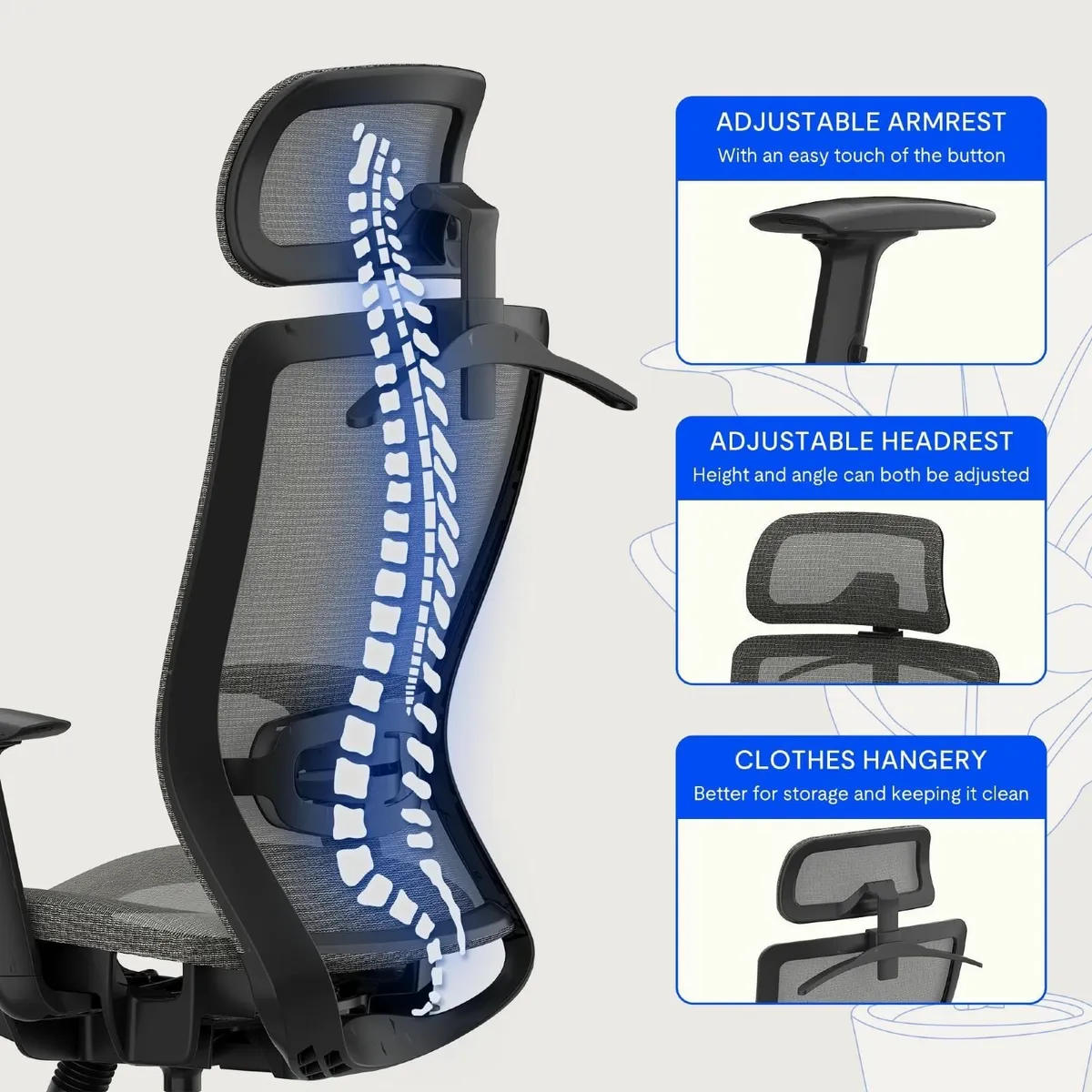 OC3 Ergonomic Office Chair Desk Computer Height - Image 3