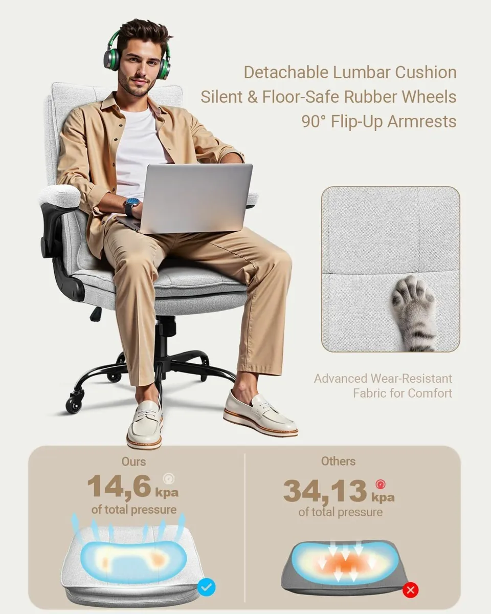 Ergonomic Executive Office Chair with Flip-up - Image 3