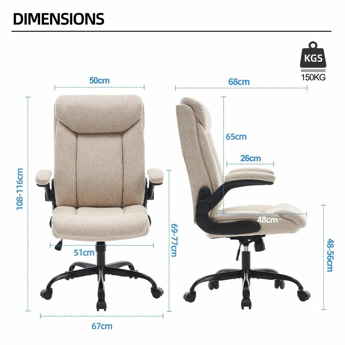 Executive Office Chair Ergonomic Computer Desk - Image 3