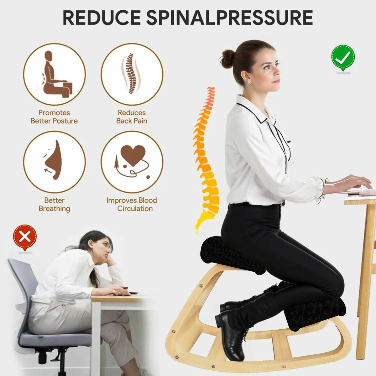 Ergonomic Kneeling Chair Posture Stool for Home - Image 4