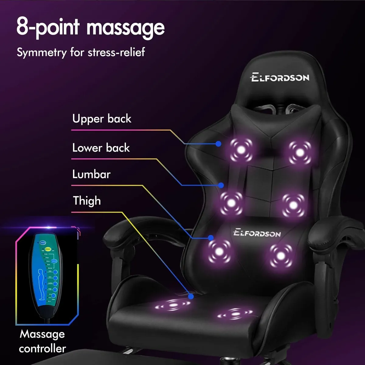 Massage Gaming Chair for Kids Adults Ergonomic - Image 4
