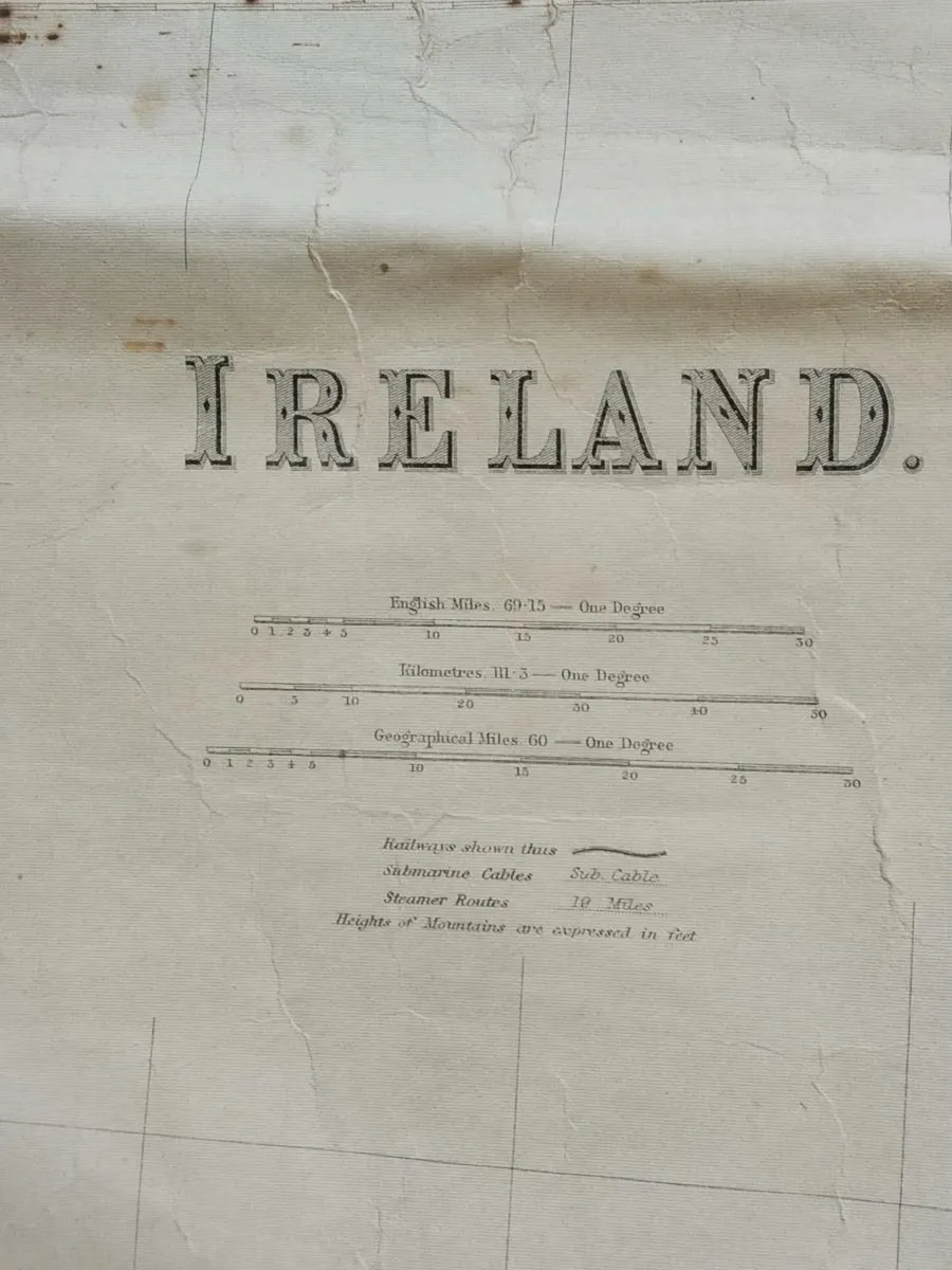 Antique 1890's Map of Ireland - Image 2