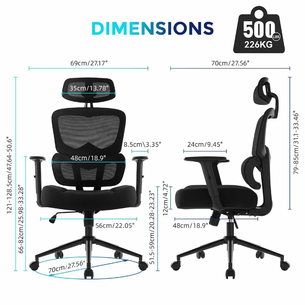 Office Chair 500LBS Ergonomic Desk Big and Tall - Image 2