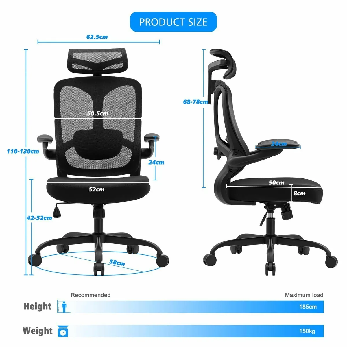 Ergonomic Office Chair with Adjustable Headrest - Image 3