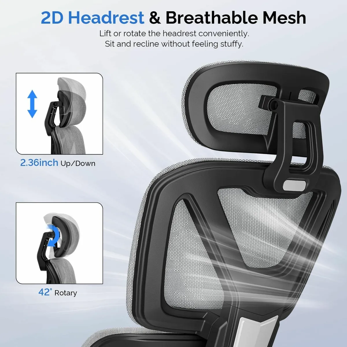 Ergonomic Office Chair Mesh Desk with Footrest - Image 4