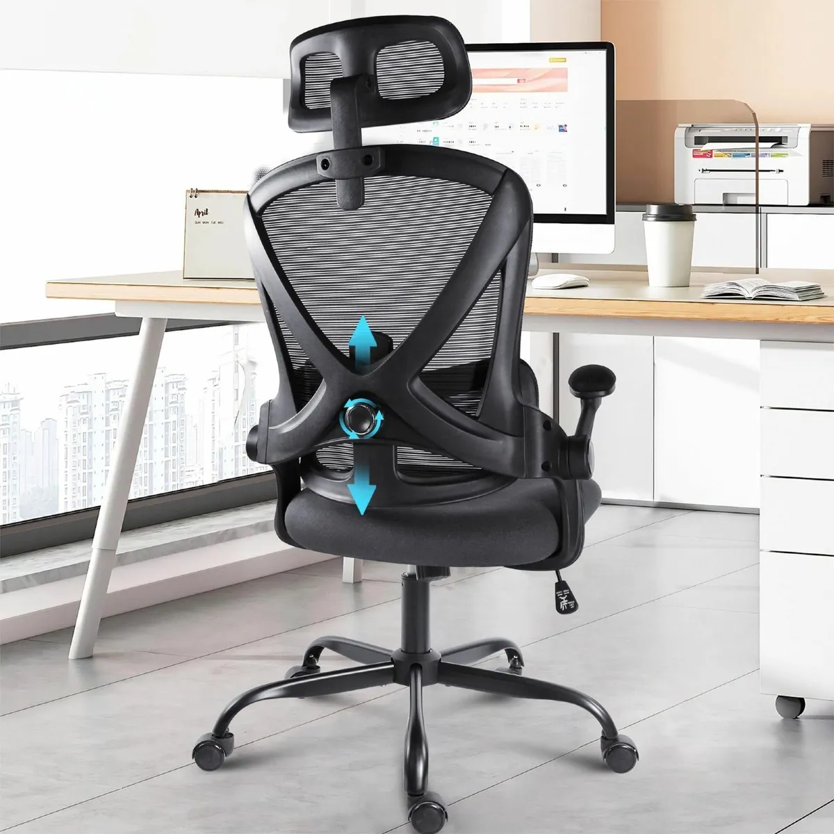 Ergonomic Office Chair Thick-Padded Flip-Up - Image 2