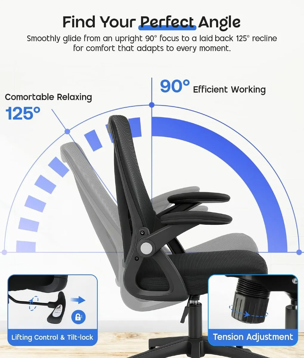 Ergonomic Office Chair with Padded Seat Cushion - Image 3