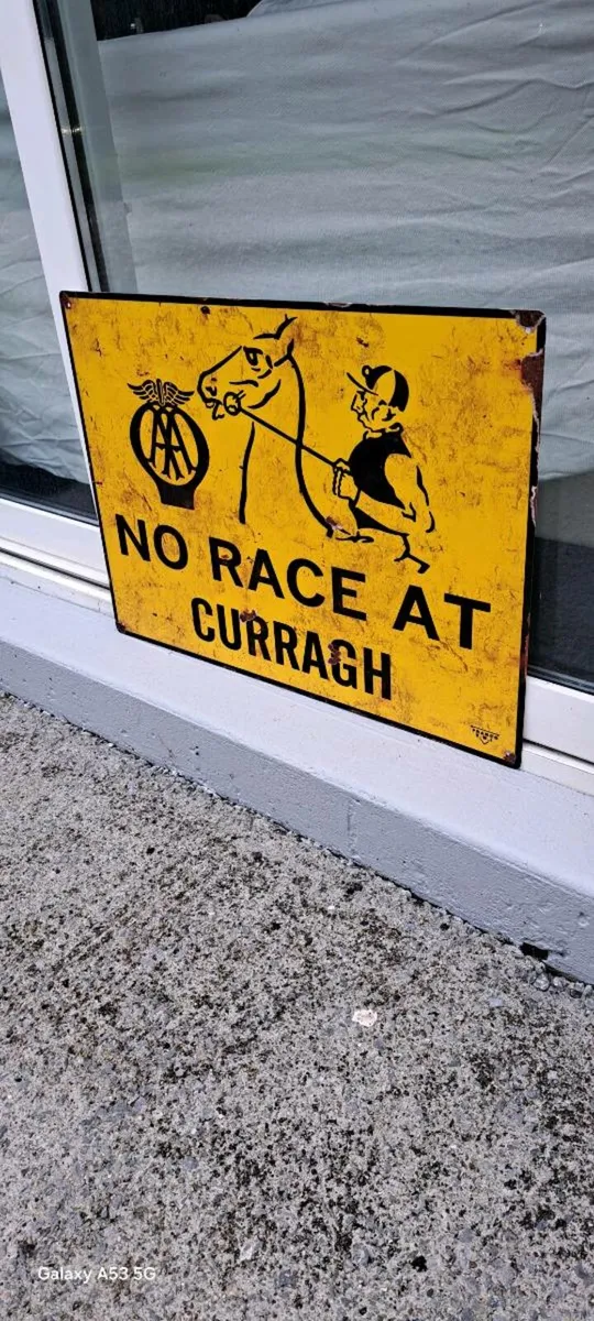 Large  no race at curragh metal sign - Image 2