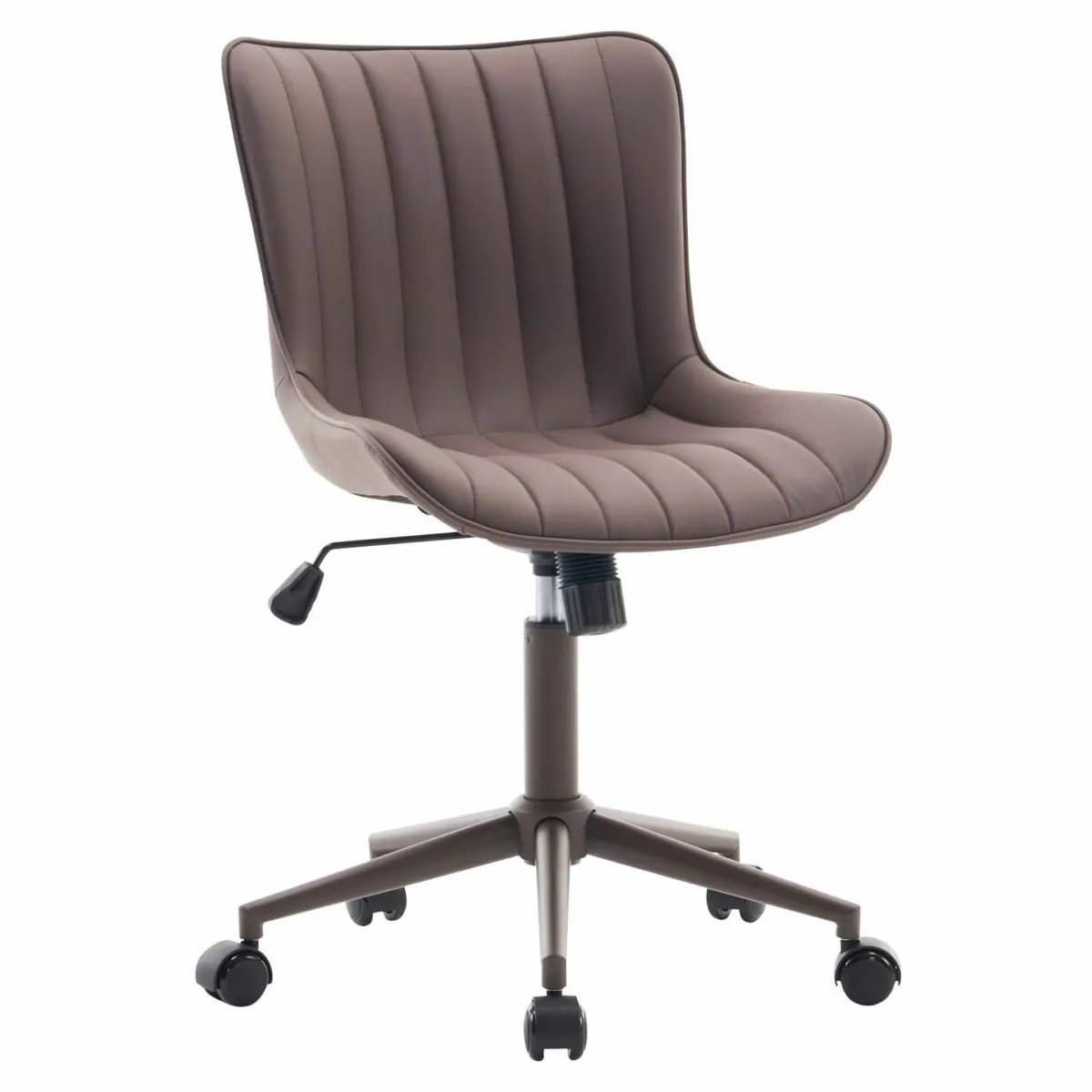 Home Office Chair Swivel Armless Desk Faux - Image 2