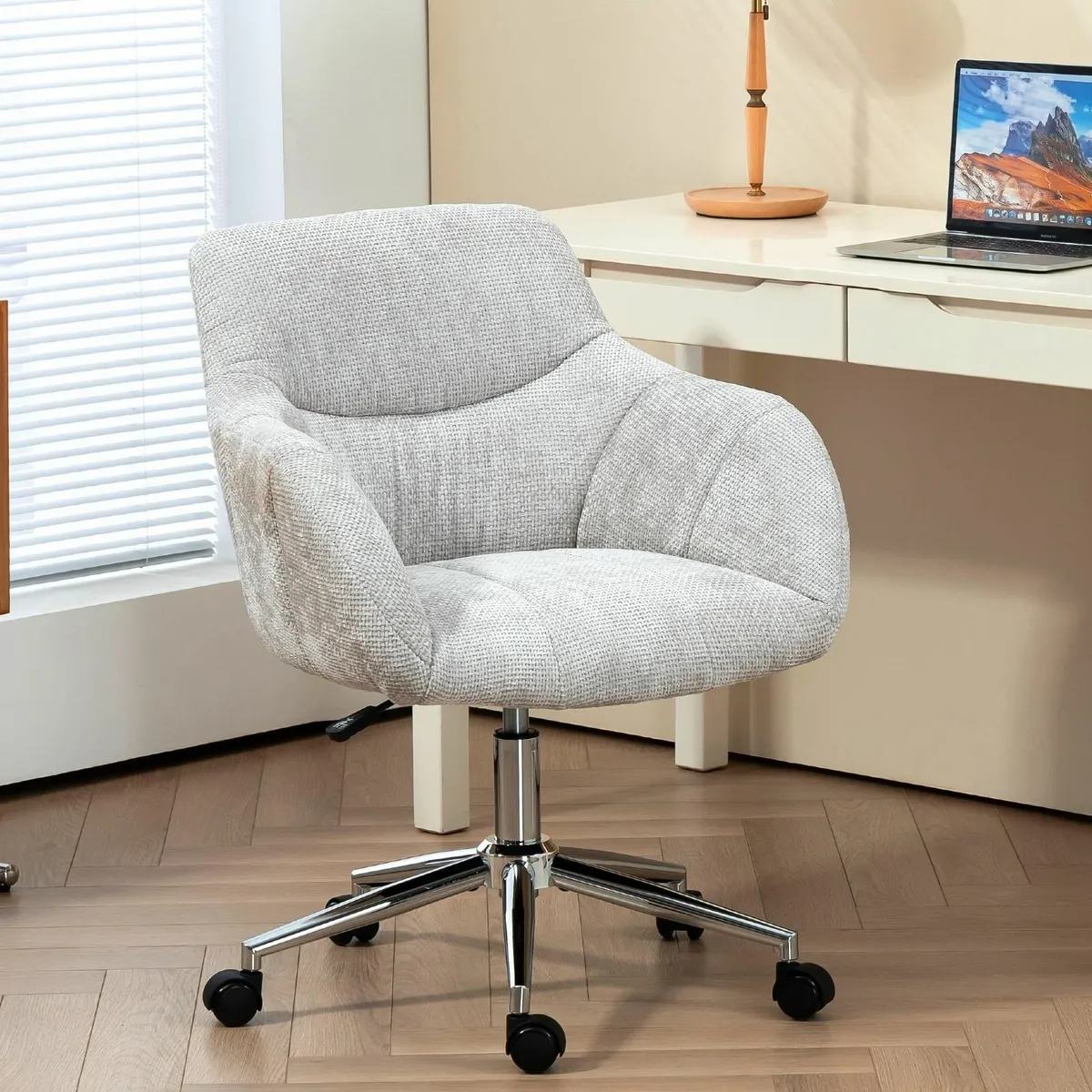 Upholstered Home Office Desk Chairs with Adjustabl - Image 1