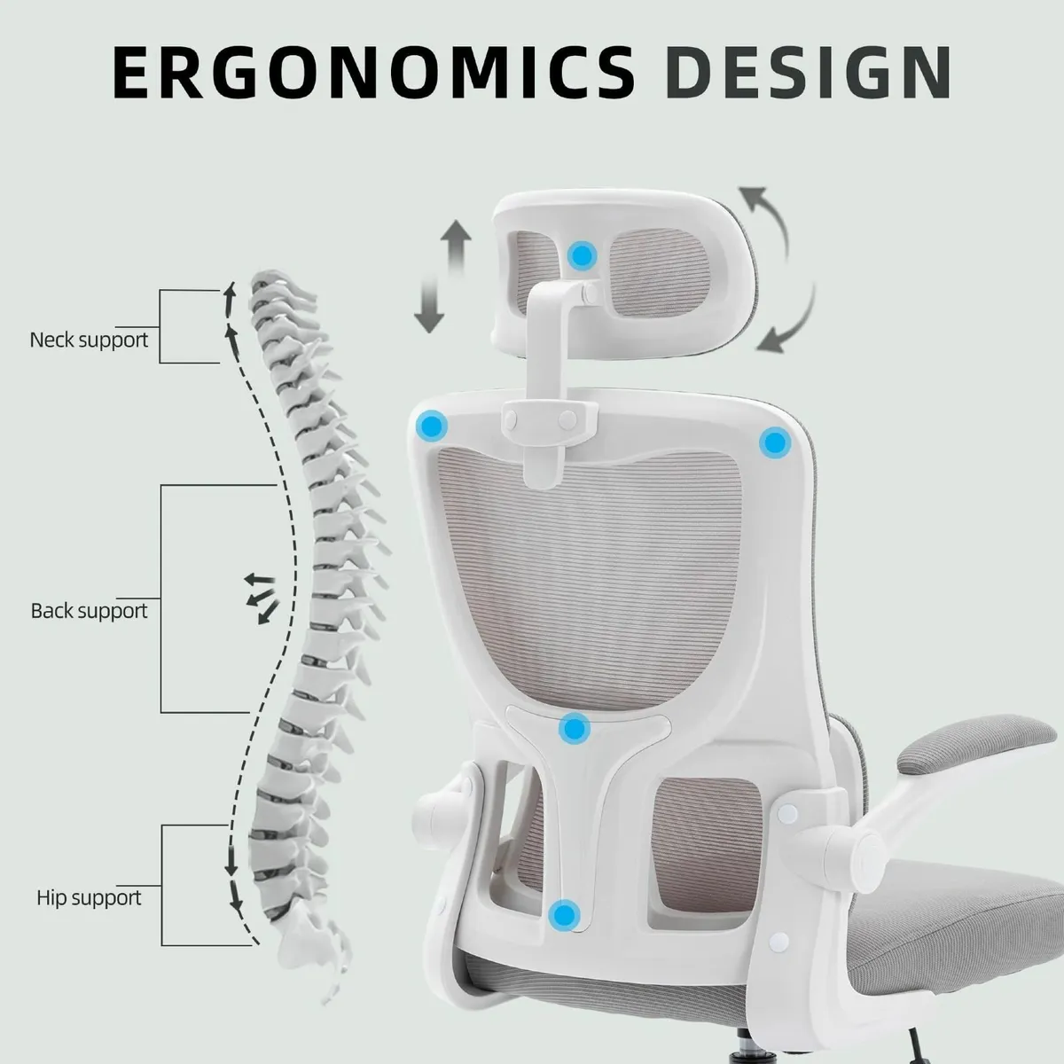 Ergonomic Office Chair Height Adjustable Computer - Image 4