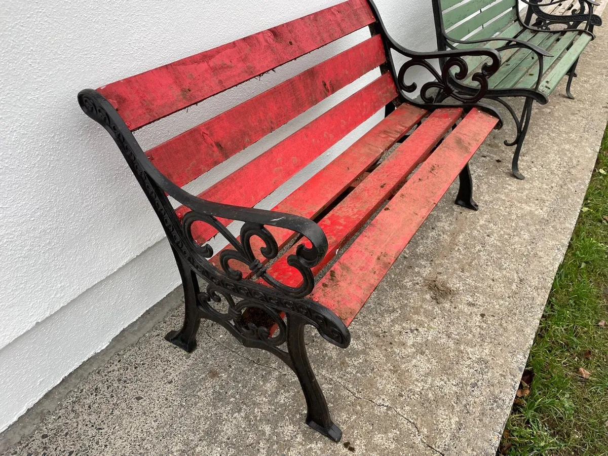 3 cast iron garden bench - Image 3