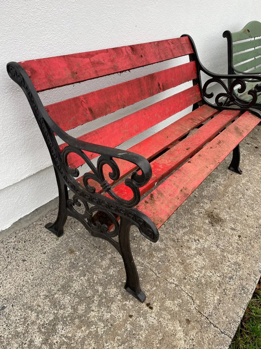 3 cast iron garden bench - Image 4