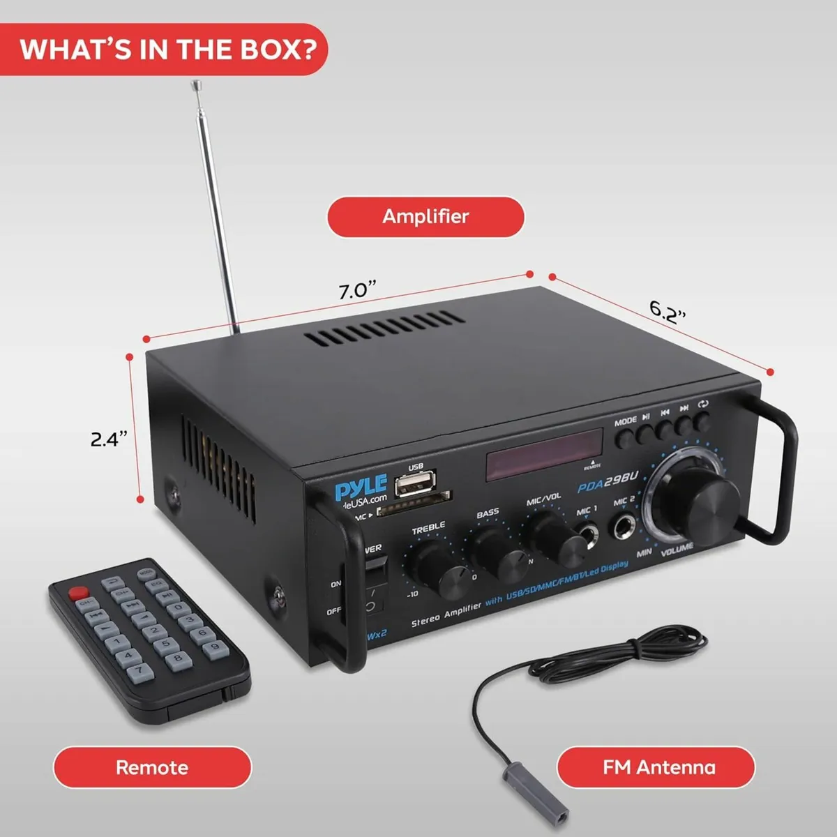 Wireless Bluetooth Stereo Power Amplifier - 200W