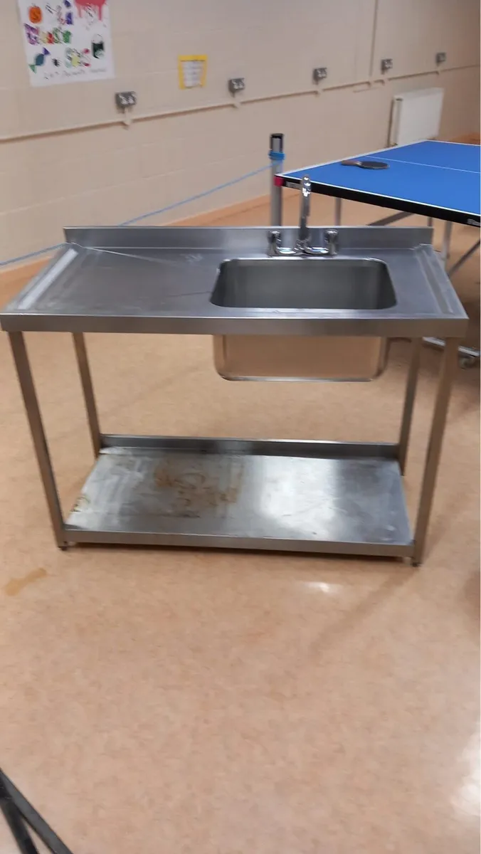 Stainless steel sink & draining board - Image 1