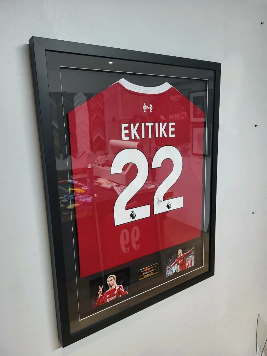 Hugo Ekitike Framed Signed Liverpool Shirts - Image 2