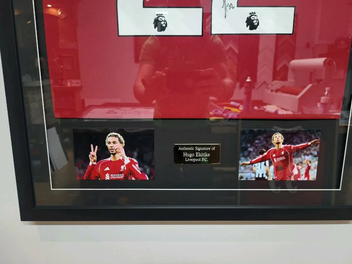 Hugo Ekitike Framed Signed Liverpool Shirts - Image 3